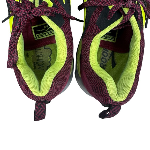 Brooks Cascadia 14 Mens Trail Running Shoes Black Lime Burgundy Gray Size 10 main image 7